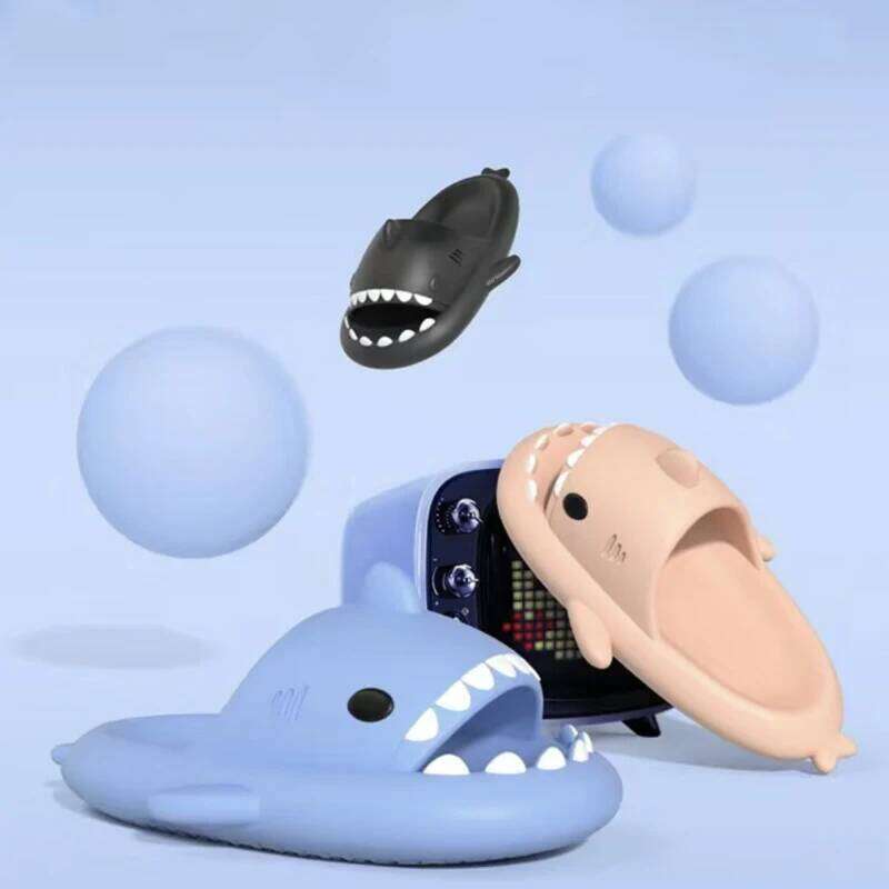 Litfun Cute Slippers For Men Women Outdoor Thick Sole Beach Sandals Summer New Cartoon Flip Flops Soft House Shark Slides