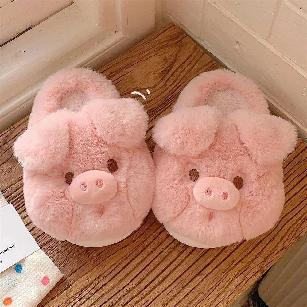 Cute Crocodiles Single Band Winter New Women Slipper Soft Heel Platform Fur Warm Indoor Comfortable Home Fluffy Home Slippers S260305