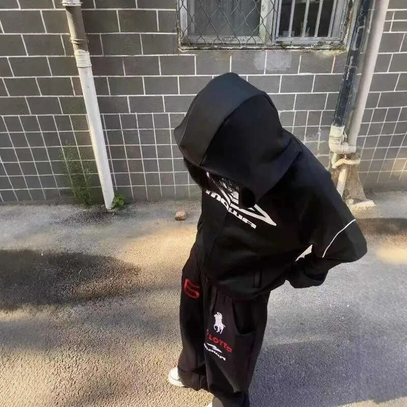 Hoodies Stripe Mowalola Short Design Loose Zipper Hoodie Winter High Quality Black Casual Outdoor Sports Jackets Pullovers Men's Clothing Daily O - view 7