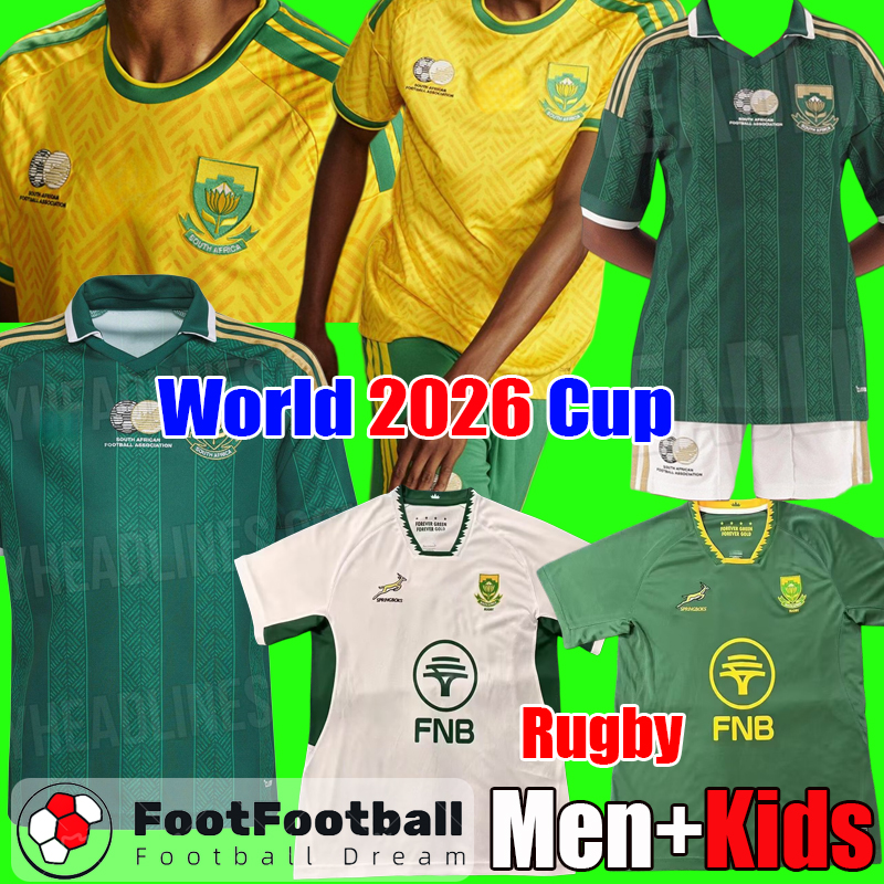 2026 South Africa soccer Jerseys home away 25 26 27 Rugby Home away World cup men kids kit football shirt kit set tops