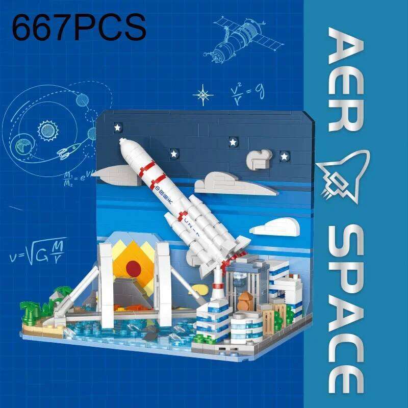 Rocket Launch Center Building Blocks Space Shuttle Assembly Bricks Boys Toys Model Desktop Decoration Children's Holiday Gifts Z260305