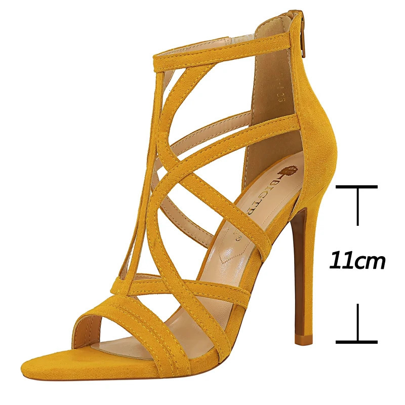 BIGTREE Shoes Roman Style High Heels Woman Pumps Stiletto Heels 11 Cm Women Heels Sexy Party Shoes Hollow Out Women Sandals 2026 260306