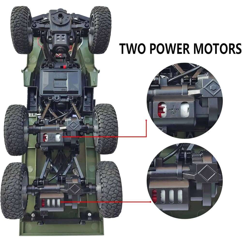 RC Military 6x6 Road Car 1/16 Scale Remote Control Truck 4WD All Terrain Rock Army Transport Vehicle Toy Ve C260305