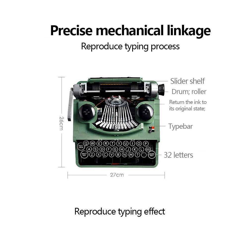 Chinese Building Blocks Item 6900 Retro Typewriter Printer Boy Adult High Difficulty 2078PCS Assembled Toy Z260306