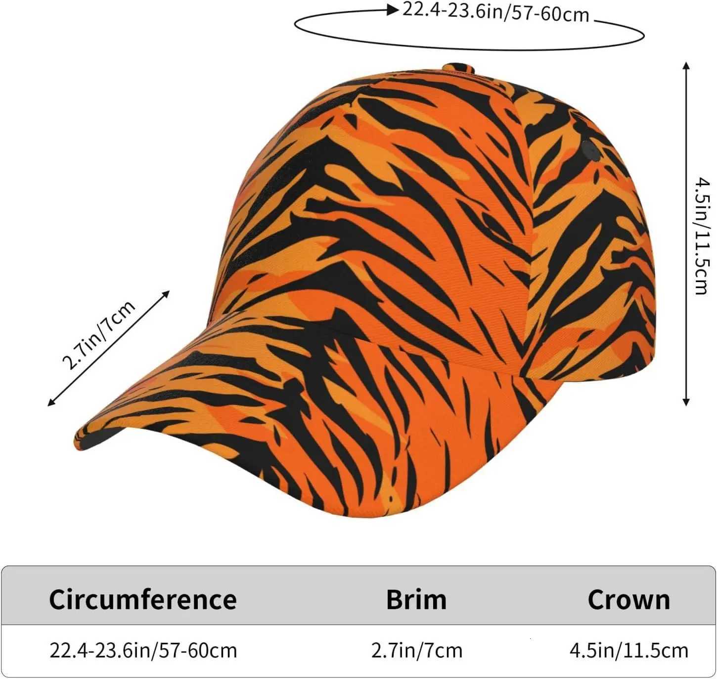 Vibrant Tiger Stripe Print Baseball Cap Hat Baseball Cap Hat Snapback-Hat for Men Boys Girls Hip-Hop Summer Trucker Cap S260306