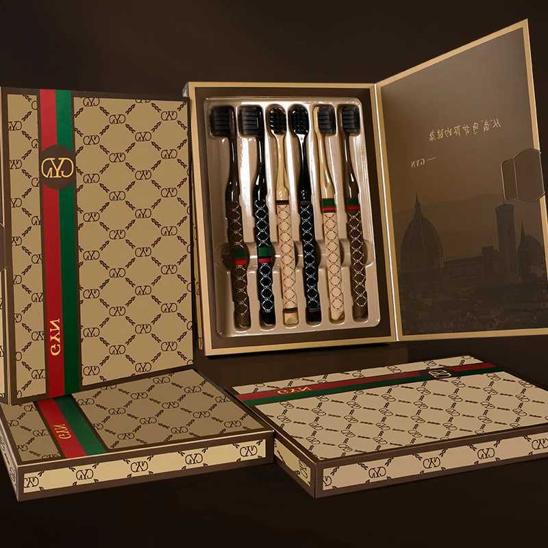 This high-end luxury adult toothbrush gift box features soft bristles and a wide head, combining premium design with effective oral care for discernin