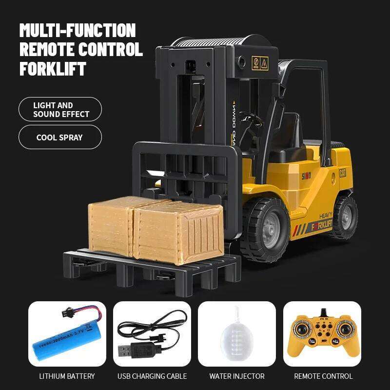 RC Trucks Forklift 2.4G Children Remote Control Cars Toys Boys Cranes Liftable Stunt Car Electric Vehicle for Kids Gift C260305