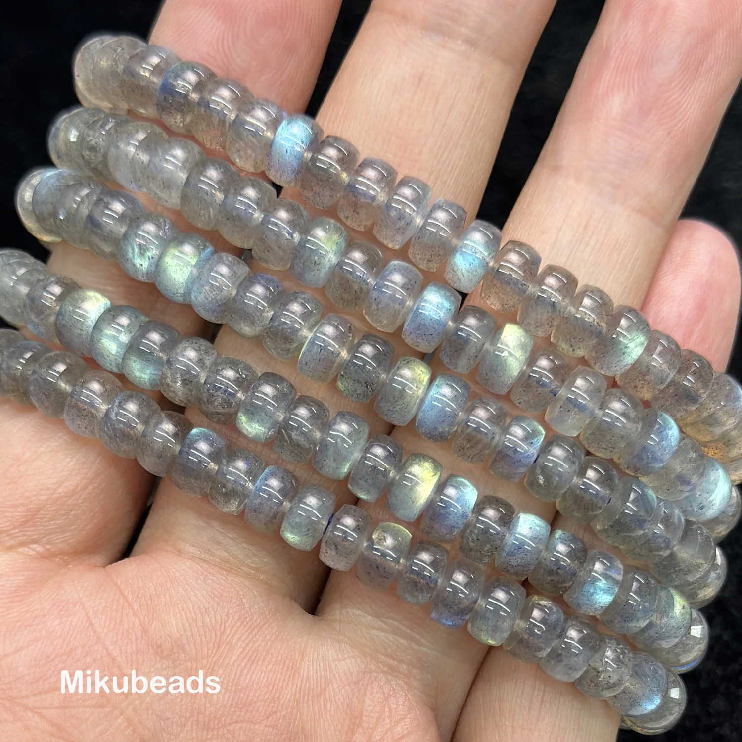 Wholesale Natural 36mm 3A Madagascar Labradorite Rondelle Smooth Loose Beads For Making Jewelry DIY Necklace Bracelet 260302