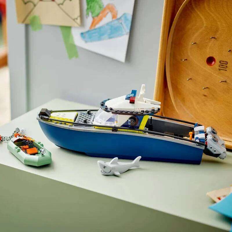 Compatible Brick Sets City Series 60456 Boat Building Blocks Police patrol boat chase Floating Sea Children's Toys Gifts Z260306