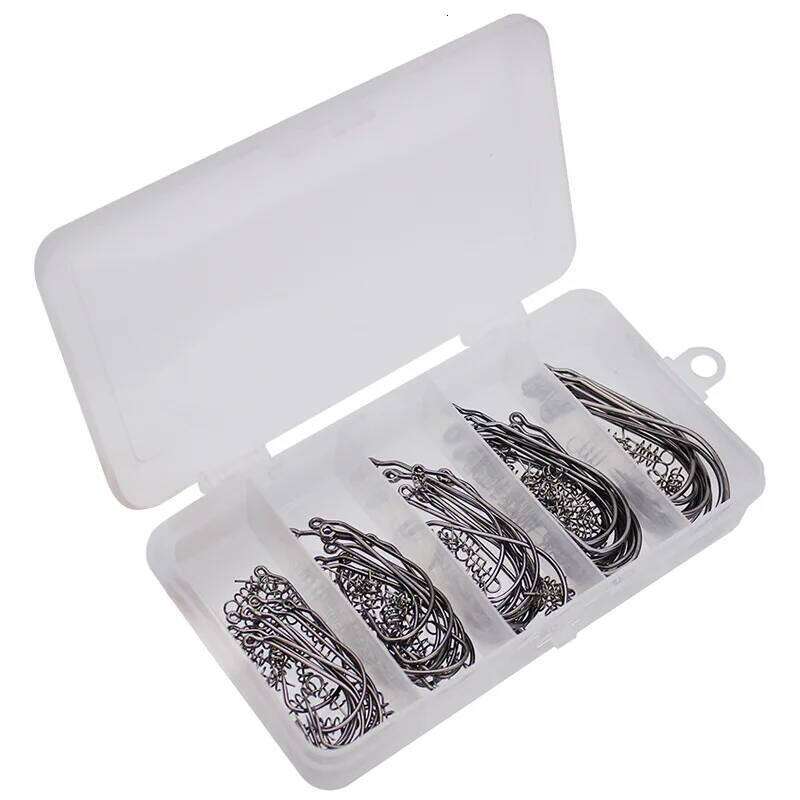 Worm Hook with Lock Stitch Soft Lure Bait Single Hooks Grub Fishhook Texas Rig Accessories Lot 10 Pieces Y260305