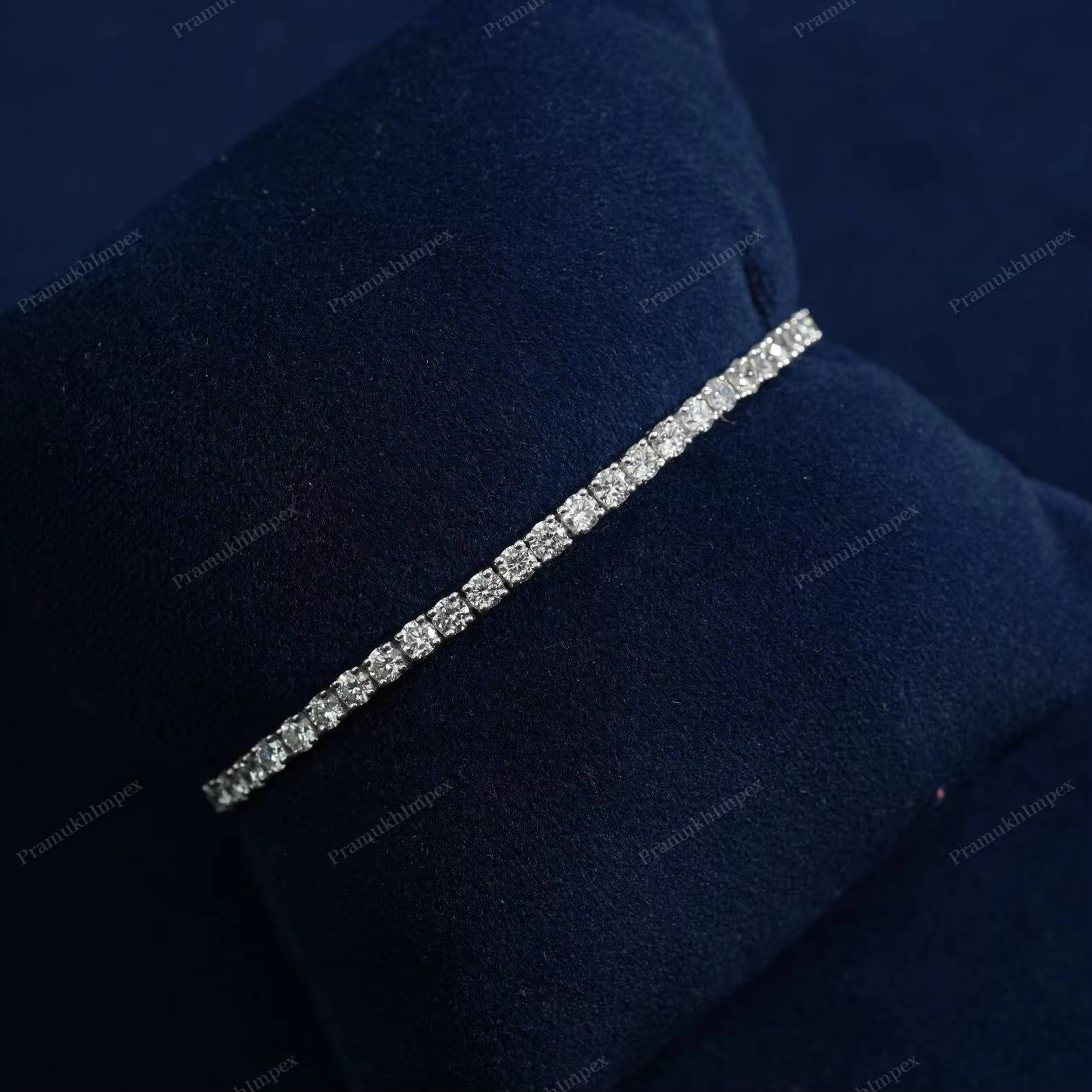 Moissanite Diamond Tennis Bracelet Jewelry 2mm 8inch 925 Silver Bracelet Daily Wear Diamond Anniversary Bracelet Wholesale Price