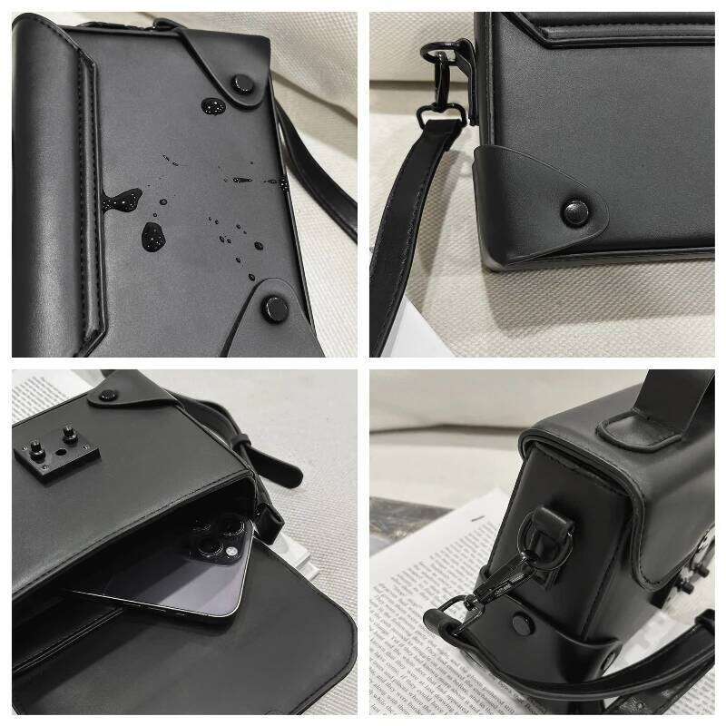 Minimalist Men S Shoulder Fashionable Male PU Leather Crossbody Bags Small Flip Style Messenger Bag Unisex Handbag TIANOUDAISHU
