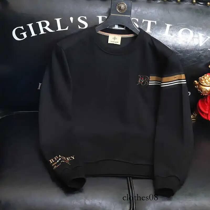 Pure Cotton Men's Sweatirt Casual Long Sve round Ne T-irt Embroidered Lettering Modern Sle Youth Faion