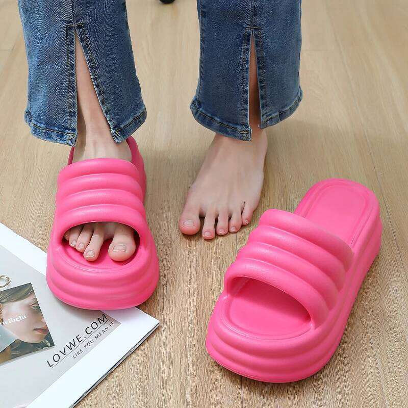 7cm EVA Thick Platform Summer Slippers Women Soft Sole Pillow Slides Outdoor Beach Sandals Woman Non Slip Bathroom Home Shoes