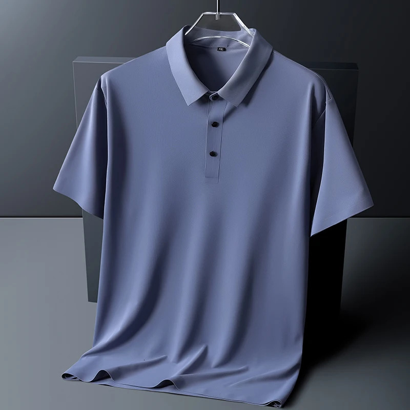 polo shirt men 6XL 7XL 8XL Summer High quality mens short-sleeved polo shirt Ice silk Mens business casual polo shirt 2212 260304