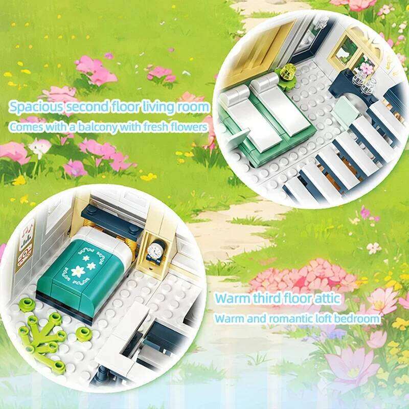 998PCS City Flower House Building Blocks Creative Plant Villa Model Bricks Desktop Decoration Diy Toy For Kids Holiday Gifts Z260305