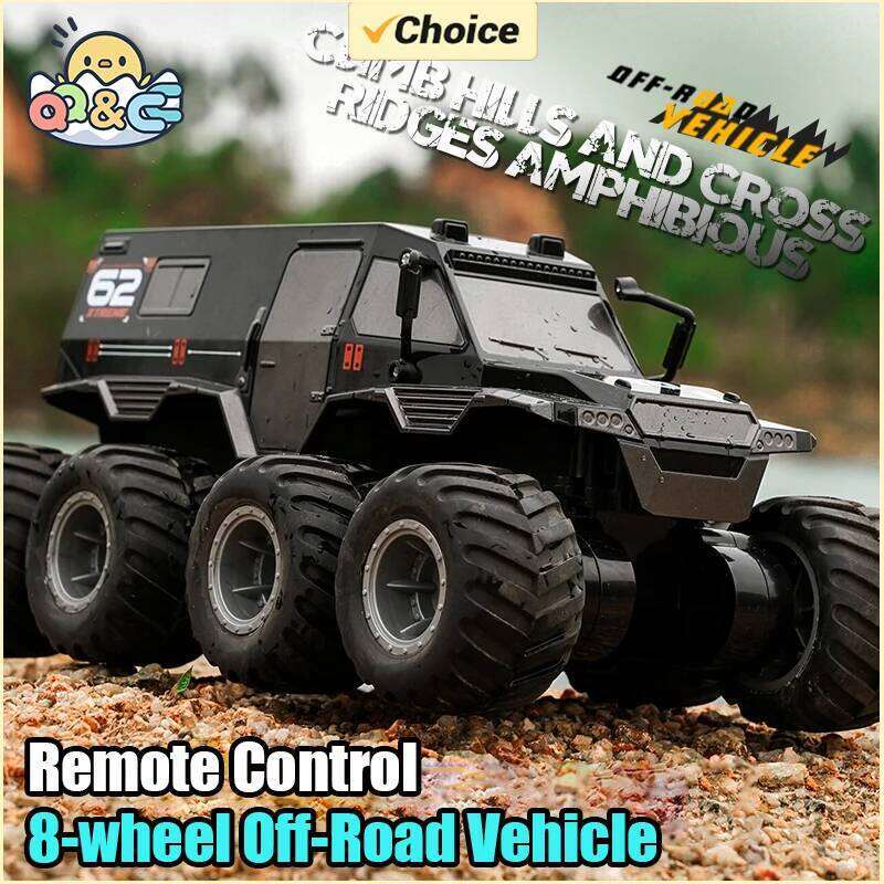 JJRC Amphibious Remote Control Vehicle 8 Wheels Drive 2.4G RC Off Road Cars Water and Land Trucks Stunt Toy for Kid Gift C260305