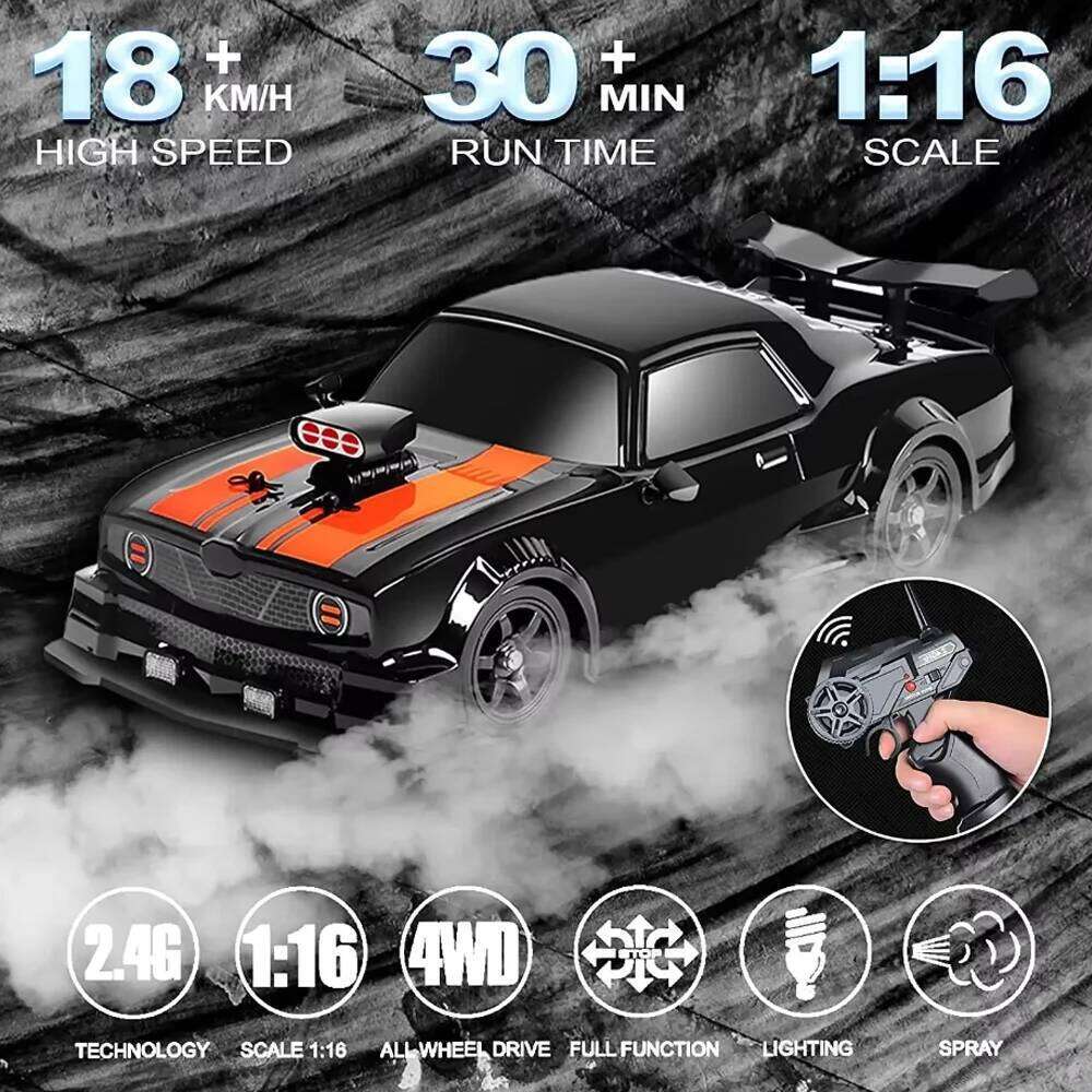 1/16 Car AE86 4x4 High-Speed RC Drift Cars 2.4G Remote Control Racing Vehicle 18km/h Waiting For Light Spray Toys for Boys C260305