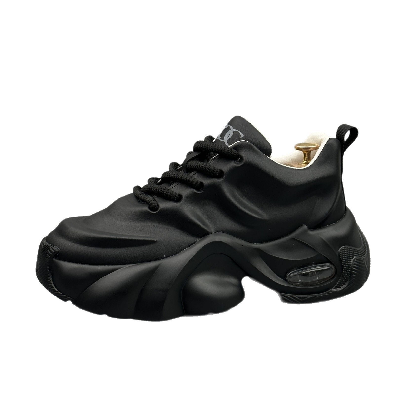 Free Shipping 2026 New Casual Shoes Thick Sole Sneakers Large Size Waterproof Leather Black White Designer Shoes for Men