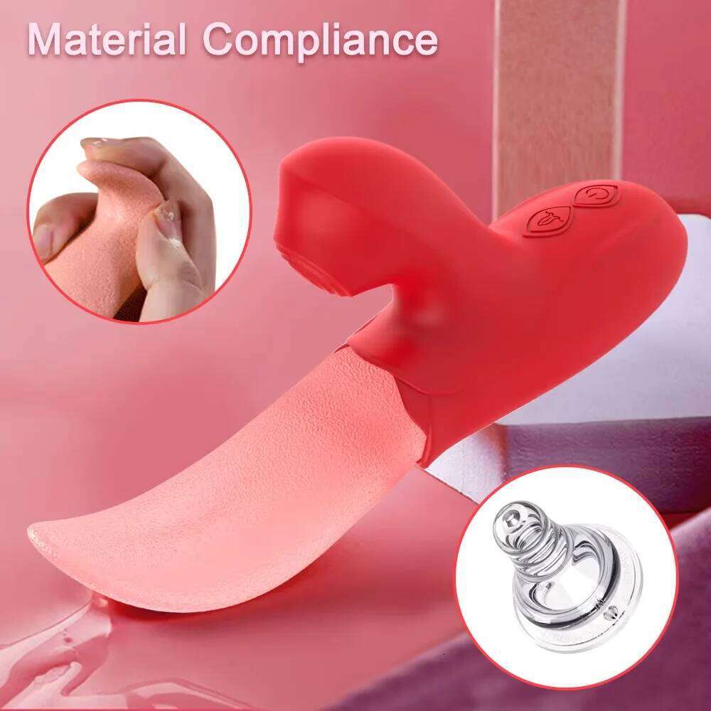 Tongue Licking Vibrator Female Masturbator G Spot Clitoris Stimulator Dildo Nipple Massager Erotic Machine Sex Toy for Woman 18+ W260305