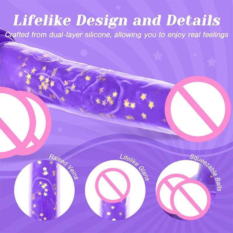 Tracy's Dog Thrusting Dildo Vibrator 9.25" Realistic G-Spot Stimulator Heating 5 Swinging & 7 Vibration Modes Adult Sex Toys W260305