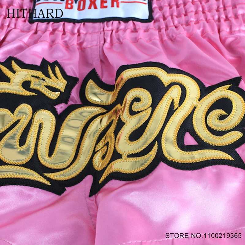 Short Muay Thai Man Boxing Shorts Child Women Satin Martial Arts MMA Training Clothing Gym Cage Fight Grappling Kickboxing Pants X260306