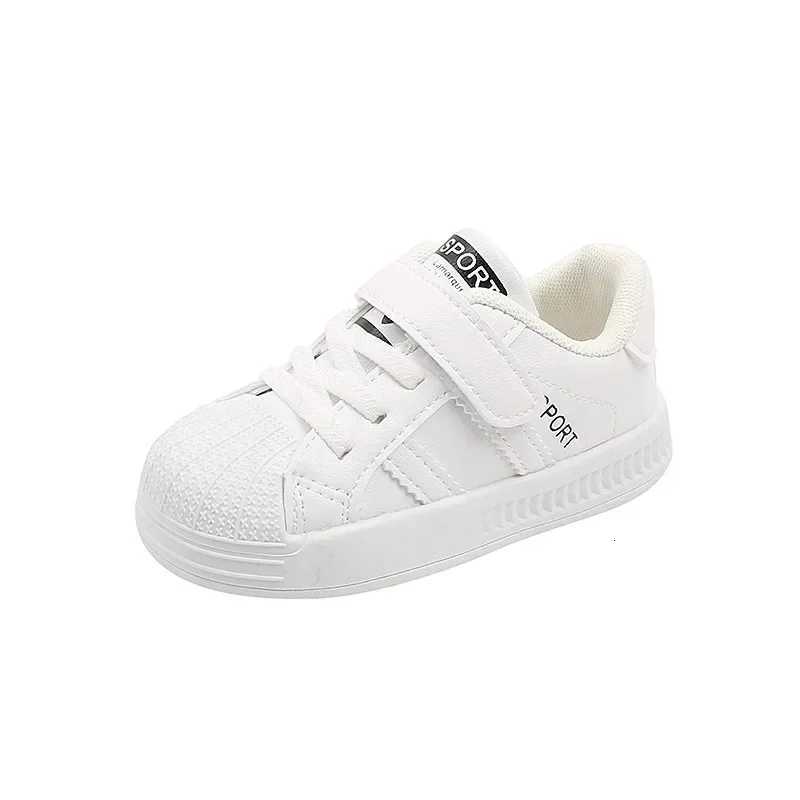 Kids' Casual Fashion Sneakers | Breathable Shell-Toe Tennis Shoes | Spring White Flat Running Shoes for Boys & GirlsT260306