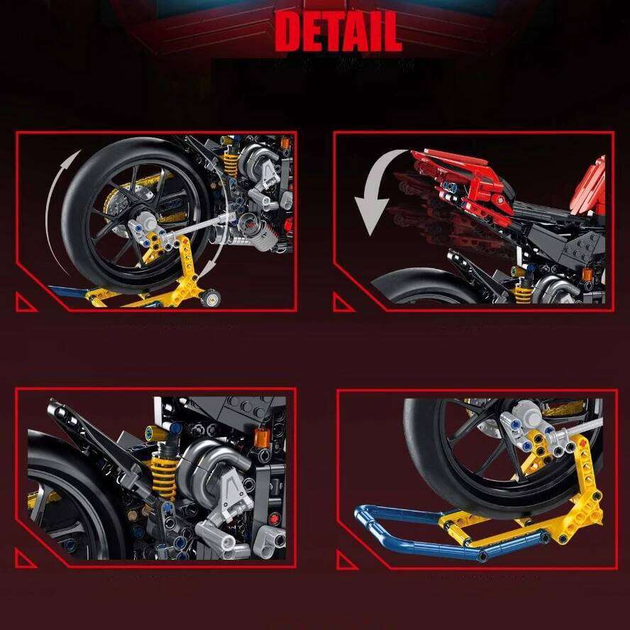 672101 2129pcs City Tech Motorcycle Car Model Building Blocks MOC Racing V4S Motobike Vehicles Bricks Toys For Children Gifts Z260306