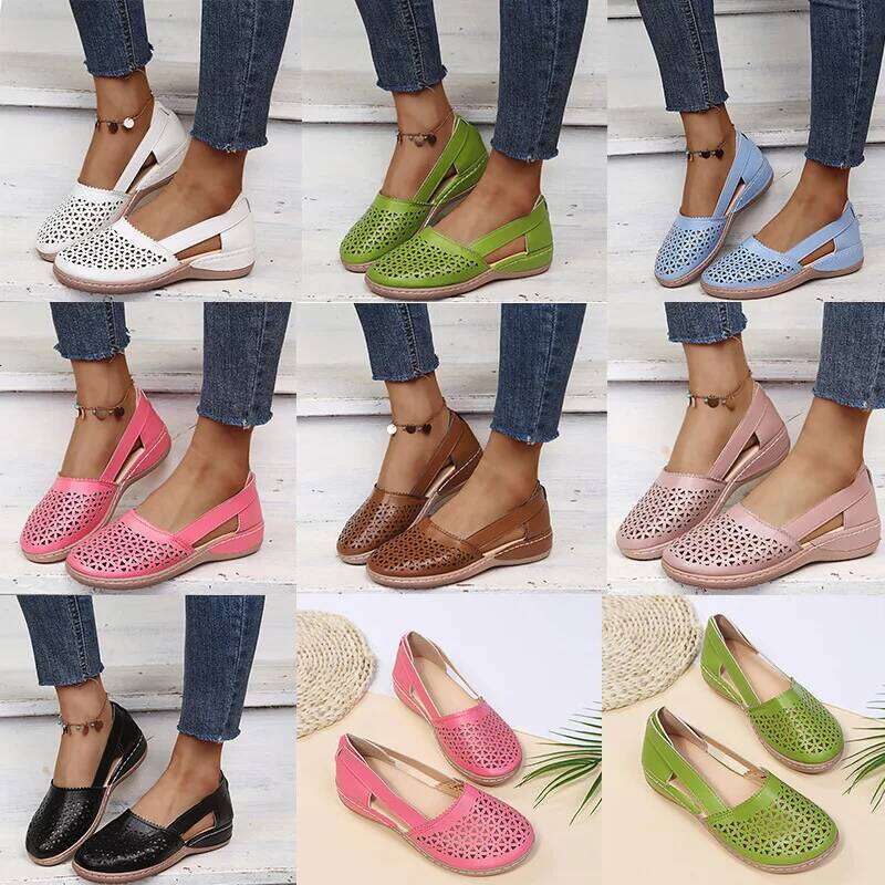 2026 New Women Wedges Sandals Hollow Out Vintage Woman Shoes Slip on Casual Sewing Ladies Sandal Female Summer