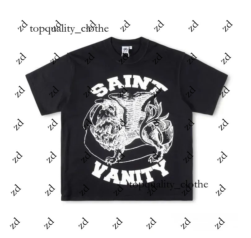 saintvanity Shirt Mens Designer t shirt saint vainty popular retro high street womens sleeved shorts ins same style letter printed casual short 5ff