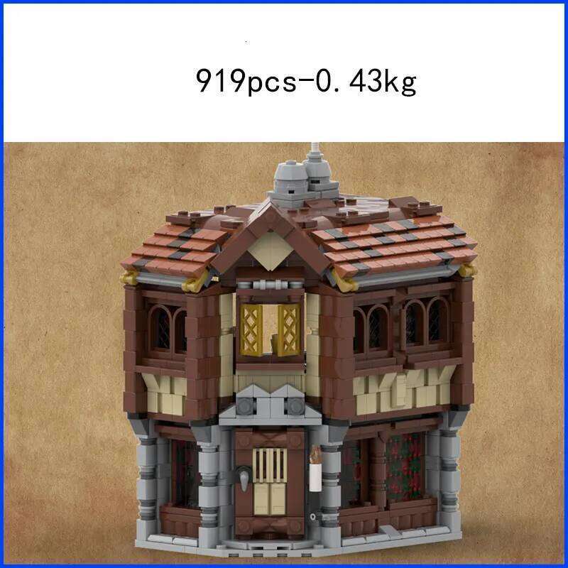 Spot MOC-84176 medieval castle 162199 tavern stable particle assembly blocks small farmhouse building toys Z260306