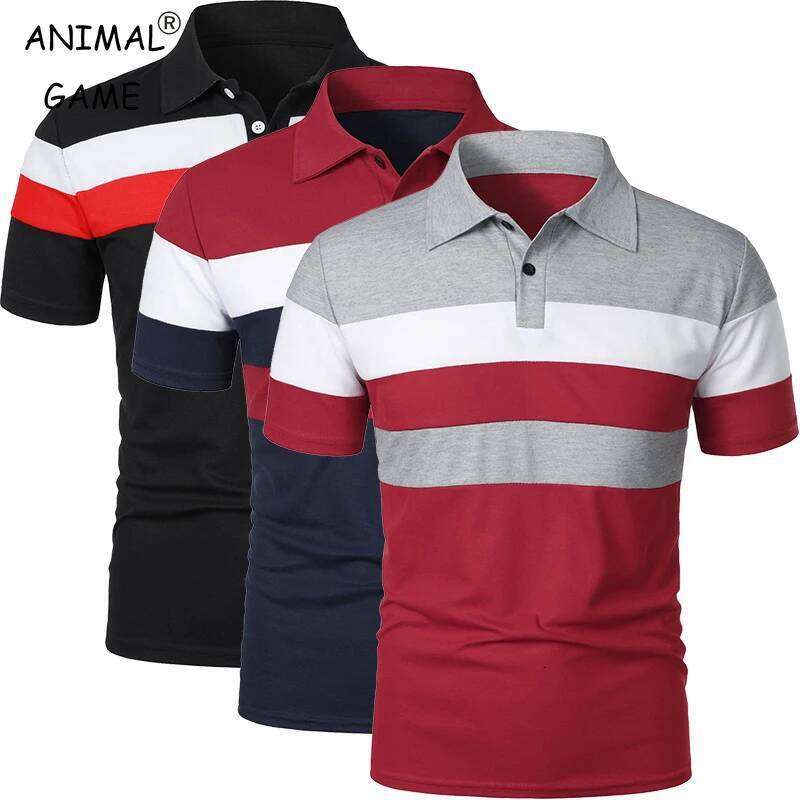 Summer Mens Polo Large T Shirts Stritching Shorts Sleeve Turn-down Collar Business Tee Shirt Sweatwear 6XL 26H0306