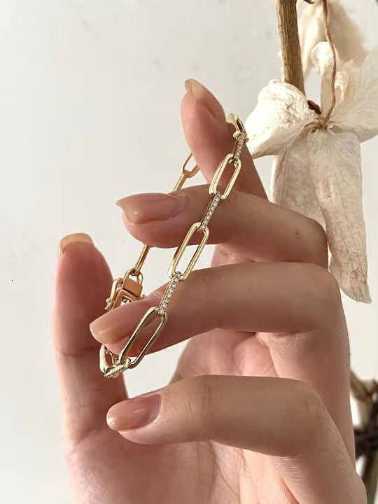 VOAINO Custom Jewelry Pave Paperclip Bracelet 65inch 14k 1ct DEF VVS Lab Diamond Bracelets Bangles