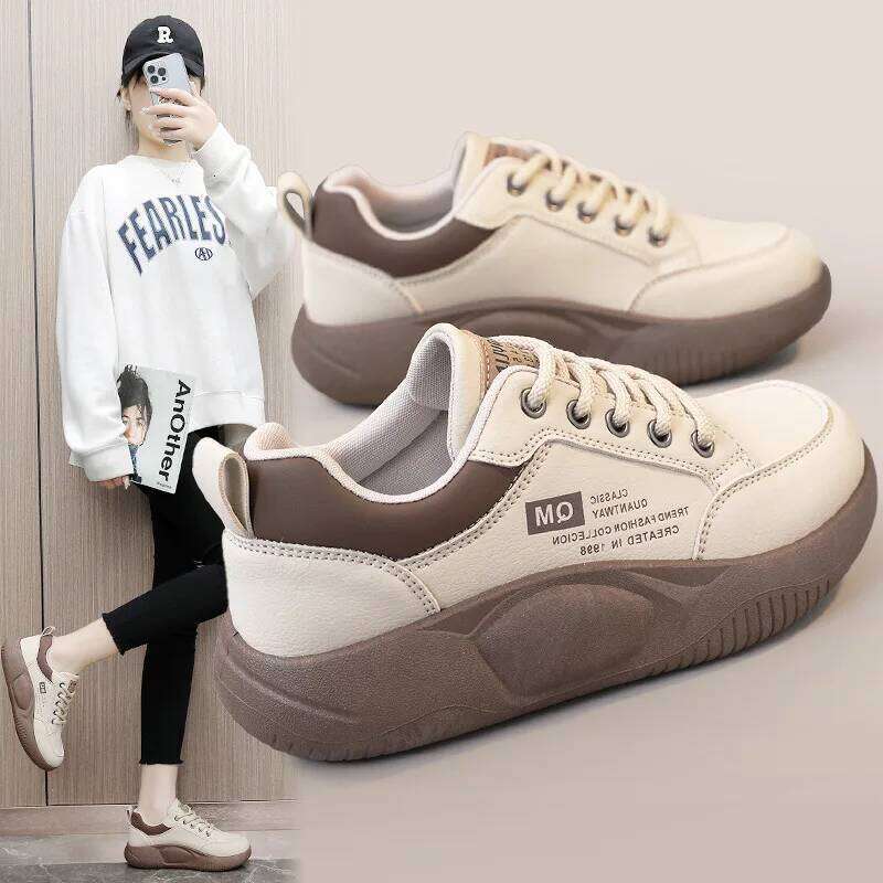 New 2024 Spring Thick Sole Elevated Sports Women's Student Street Casual Board Shoes