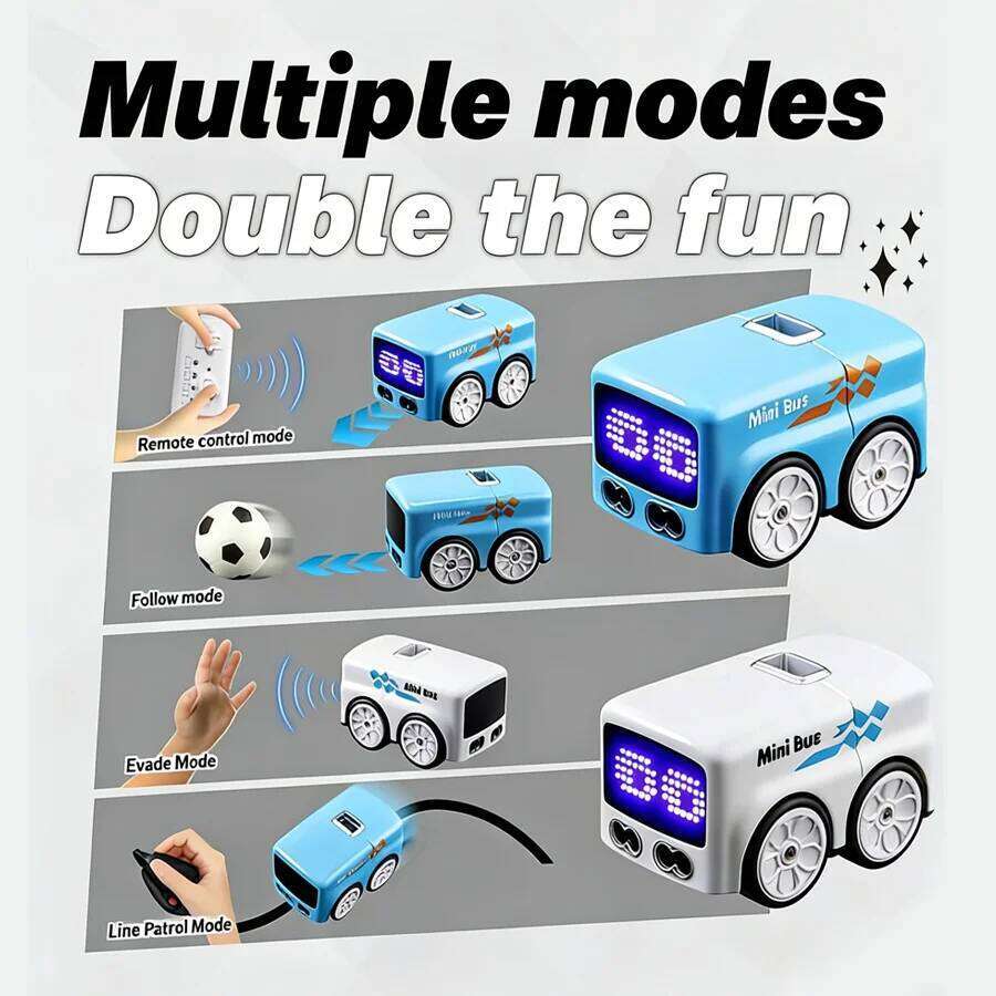 RC Mini Bus, RC-Controlled with 4 Play Modes, Funny Auto Expressions & Ideal Gift for Chiledren C260305