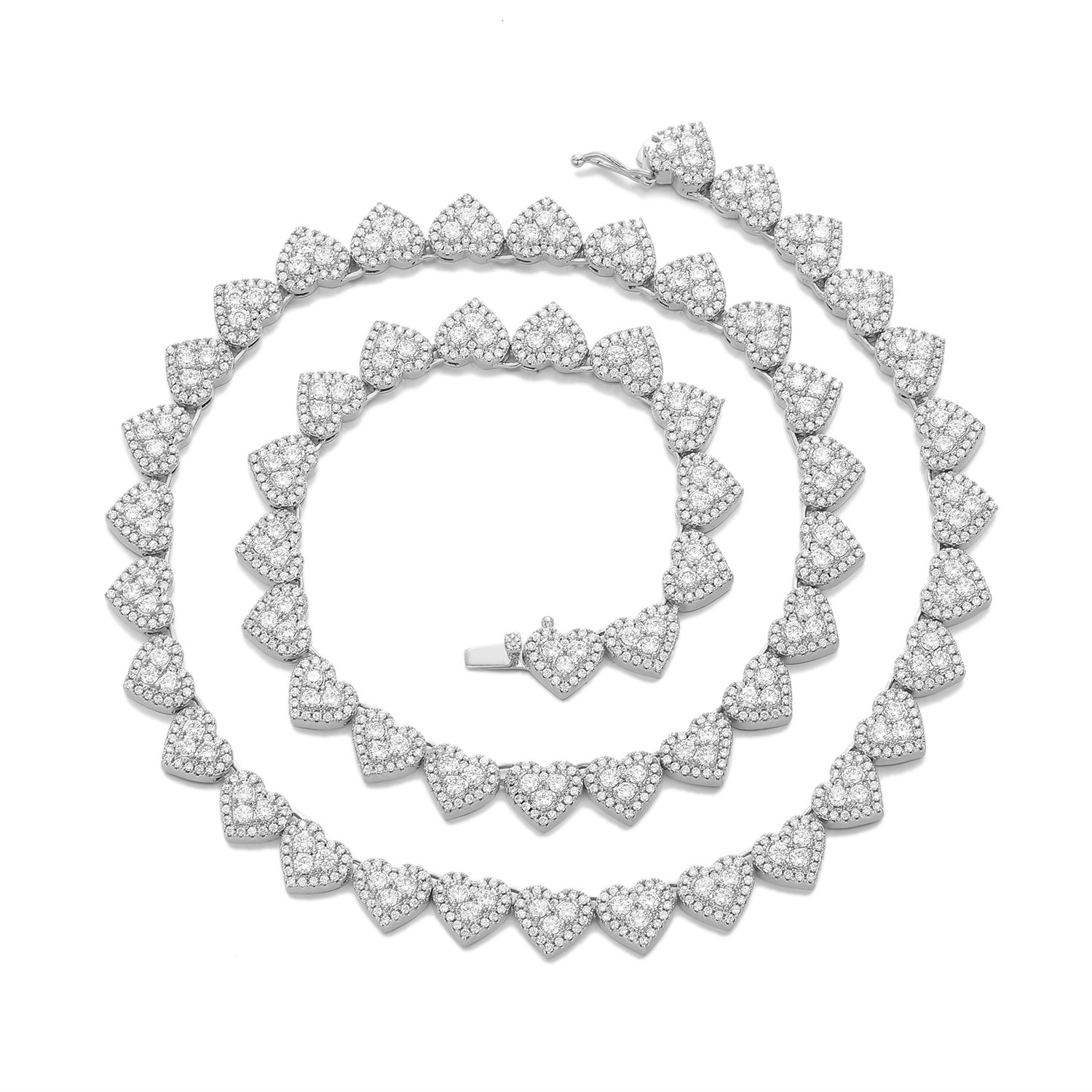 Wholesale Price Silver 925 d Color Vvs Moissanite Hip Hop Jewelry Iced Out 8mm Diamond Chain Heart Bracelet for Women