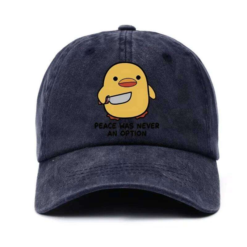 Yellow Duck Letter Printed Baseball Hat Men and Women, Adjustable for Travel, Sunscreen, Lightweight,Breathable, Comfortable Y260304