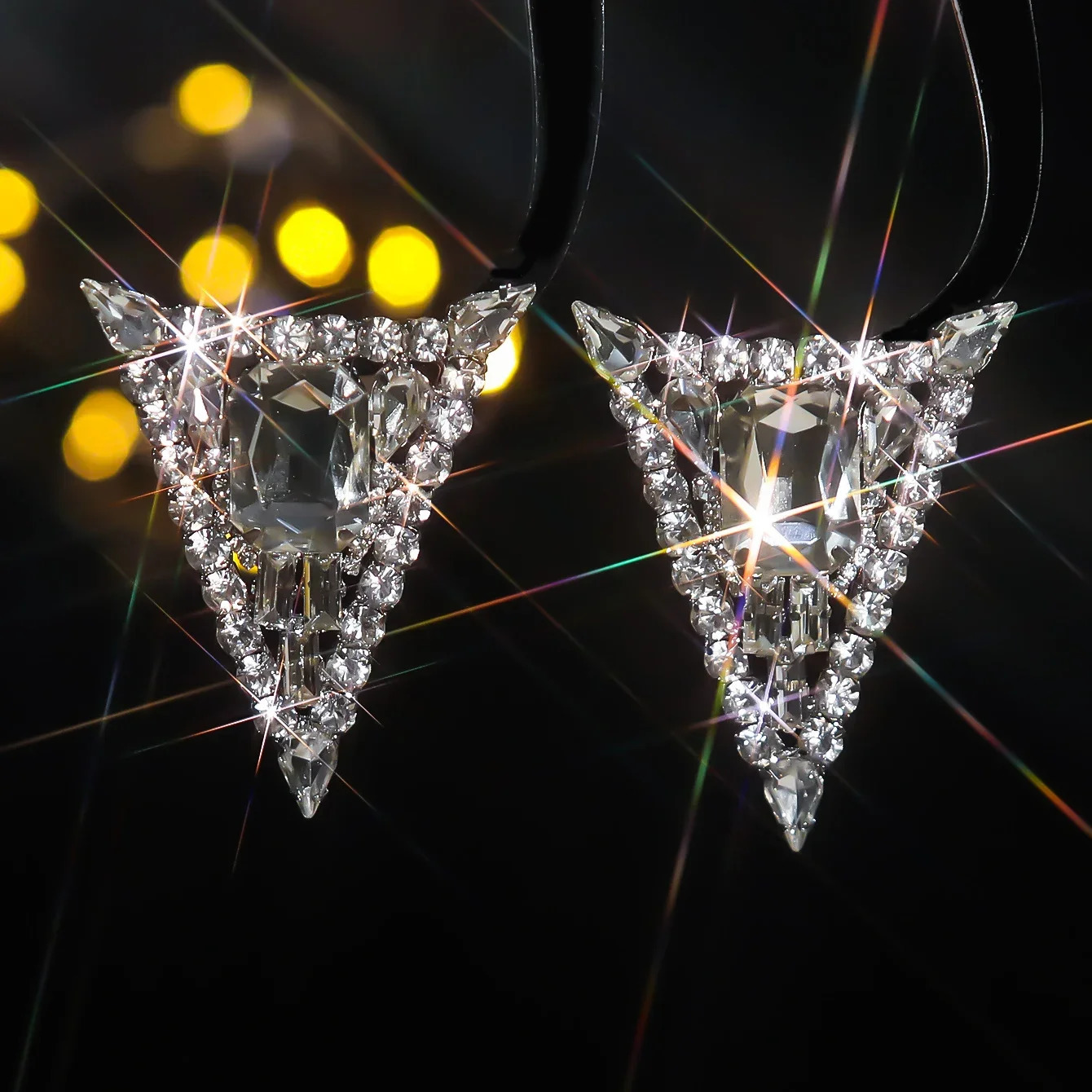 Geometry Triangle Earrings Retro Sparking Rhinestone Drop Earrings Fashion for Women Wedding Jewelry Accessories 260302
