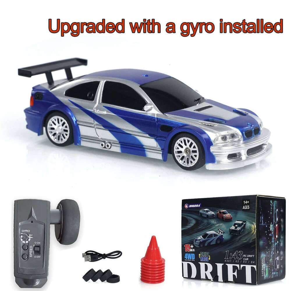 Upgrade Gyro Mini Toys 4WD 1/43 RC RTR 2.4G Radio Control Racing Drifting Car Four-wheel Drive High Speed Model Gifts C260305