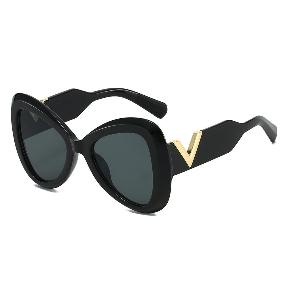 25 new stylish sunglasses for women, high-end, face-slimming, UV protection, large frame, retro cat-eye polarized glasses