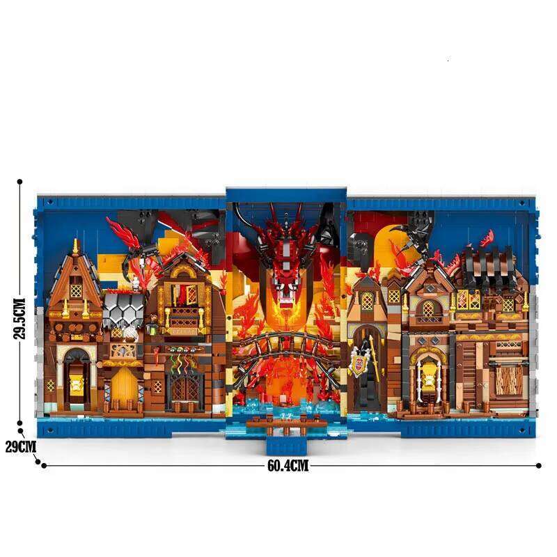 3398PCS Hobbit Themed Bookstore Building Blocks Assembly Creative Desktop Decoration Bookends Model Bricks Kids Toys Gifts Z260306