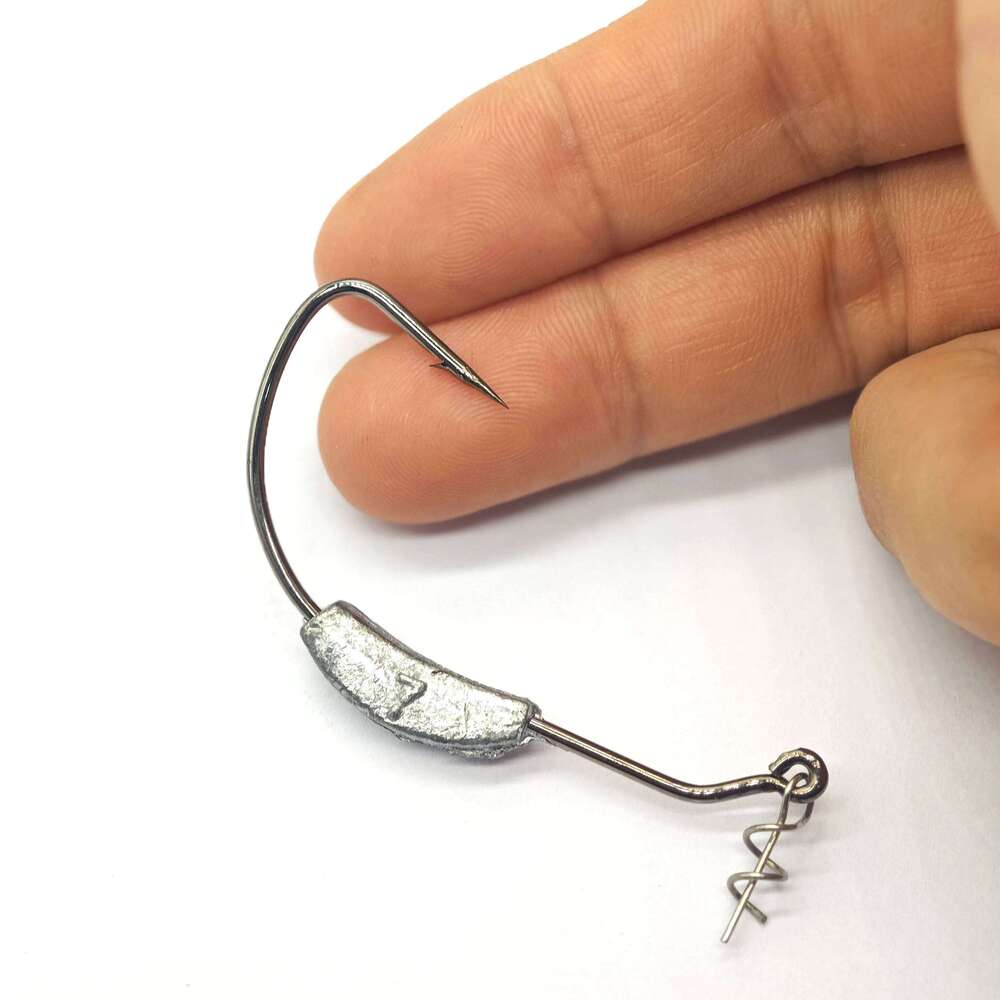 10Pcs Sharp Barbed Crank Hook Metal Jig Head Sea Fishing Hooks for Lure Soft Worm Bait Jighead Heads Fishhooks Set Accessories S260305