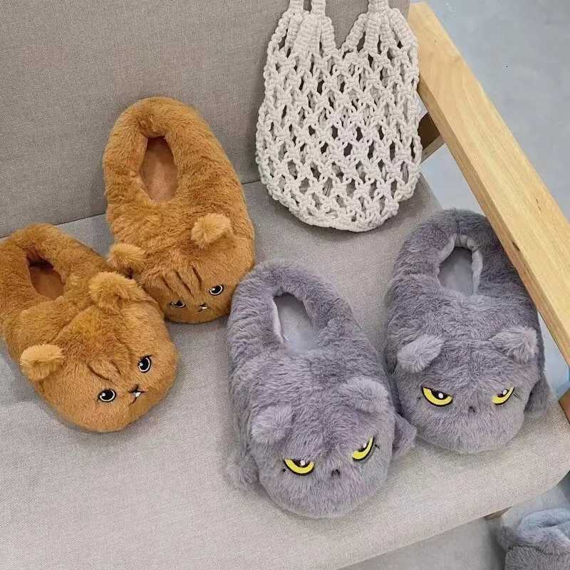New Cat Slippers lovely Womens Bedroom At Home Warm Winter Shoes For Girls Boys Plush Soft S260305