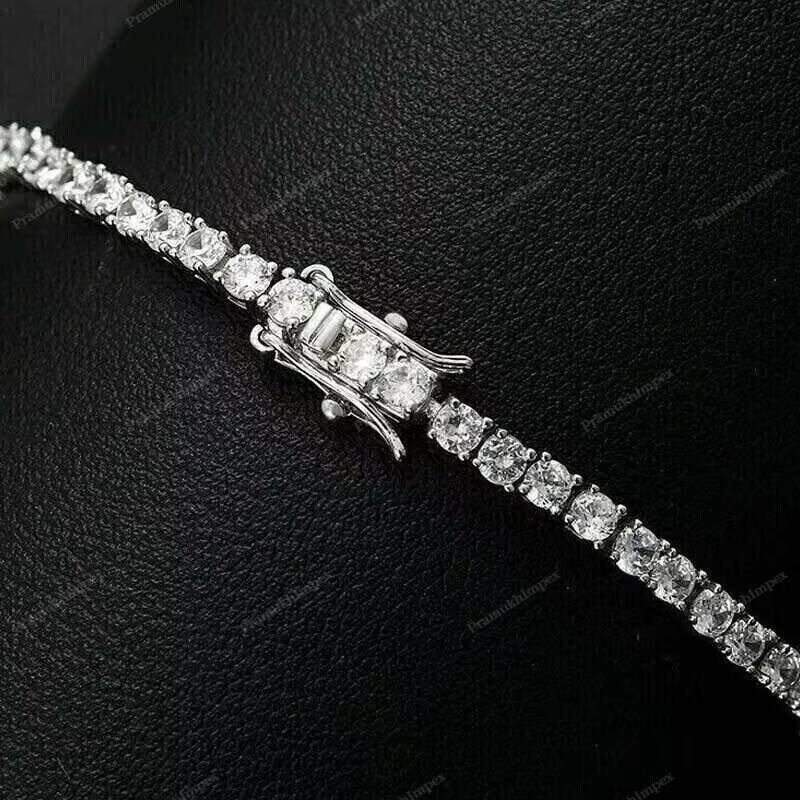Moissanite Diamond Tennis Bracelet Jewelry 2mm 8inch 925 Silver Bracelet Daily Wear Diamond Anniversary Bracelet Wholesale Price
