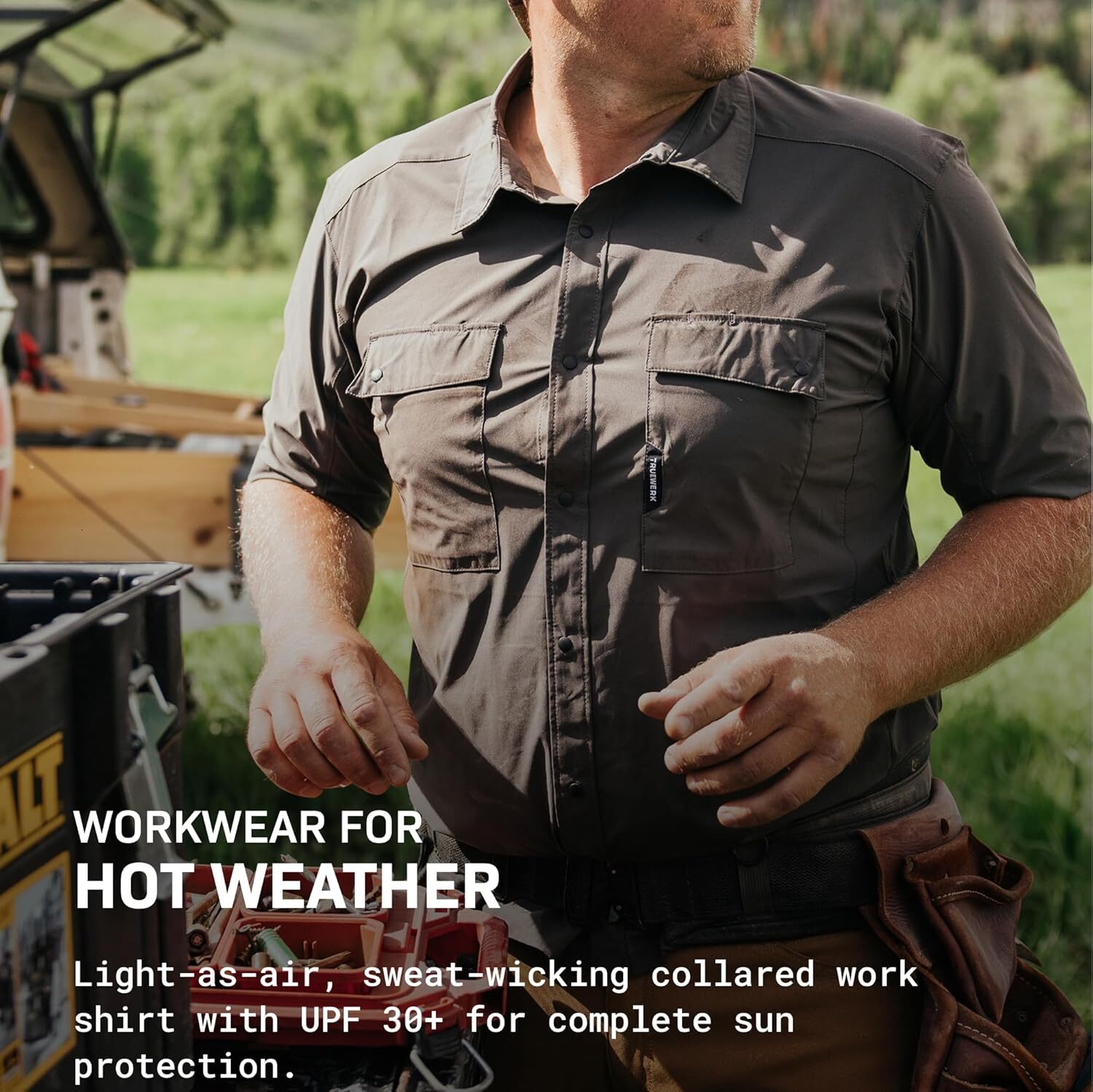 Men's Cloud Work Shirt - Button Down, Lightweight, Fast-Drying, Breathable, and SPF Shirts