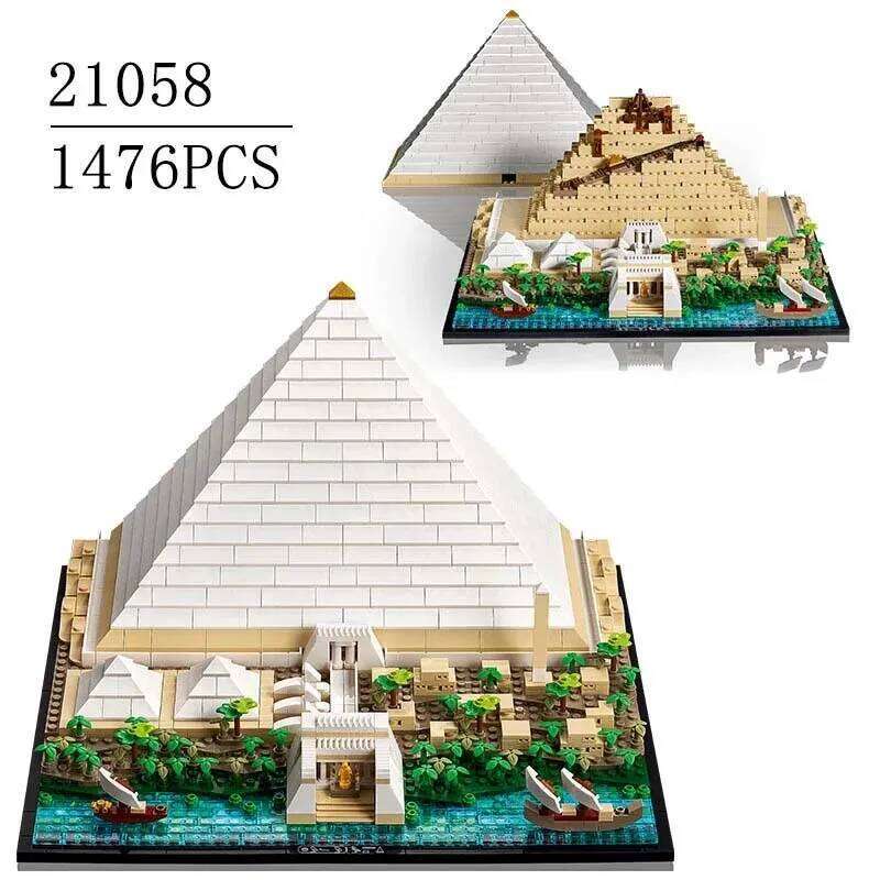 476PCS The Great Pyramid of Giza Model Compatible 21058 Building Block Set Assembled Bricks Kid Toys Brithday Gift Z260306