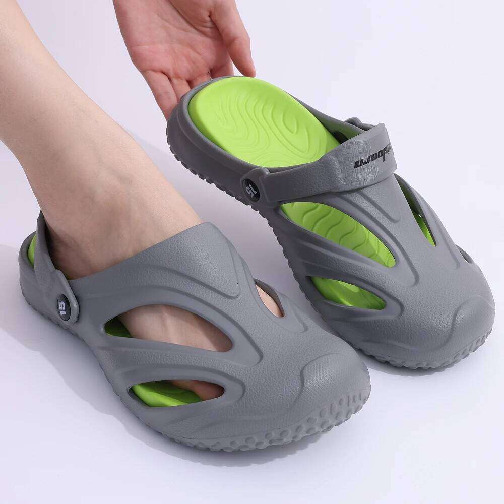 Litfun Men Clogs Slippers Outside Beach Slides EVA Light Soft Sandals Flat Fashion Casual Garden Shoes With Arch Support
