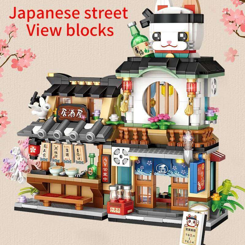 789PCS Mini City Street View Izakaya Store Building Blocks Architecture Friends House Figures Bricks Toys For Children Gifts Z260305