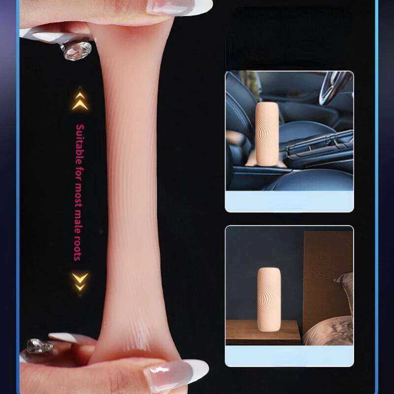 8.5cm Sex for Male Masturbator Soft Stick Manual Aircraft Cup Portable Penis Message Trainer Blowjob Sexy Pussy Adult Toys W260305