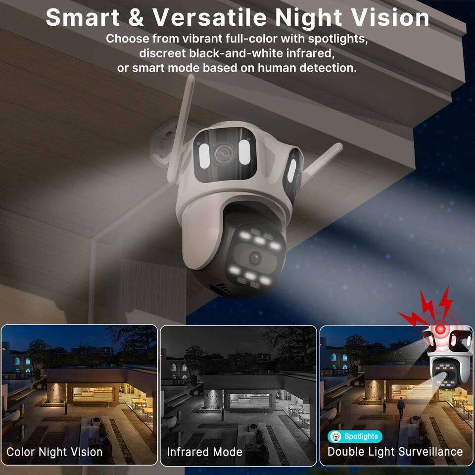 Lens PTZ IP Outdoor HD Three Screen WiFi Security Auto Tracking Dual Len Wirelss CCTV Camera iCsee 26W0306